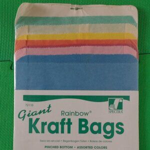 Giant Rainbow Kraft Bags 15" x 10" assorted colors #72110 x 14 New